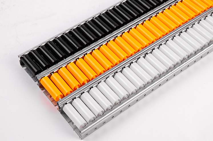 Good quality roller rack small roller track PE gravity flow rail PE Good quality roller rack small roller track PE gravity flow rail PE
